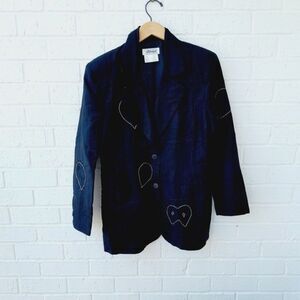 APPRAISAL Rayon Blend Novelty Embroidery Structure Contemporary Blazer  sz:11/12